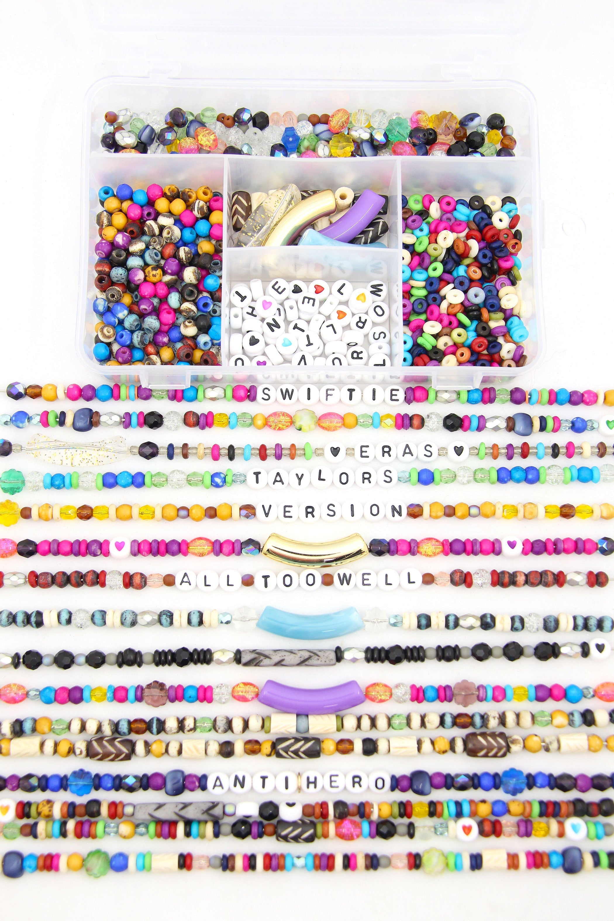 Original Friendship Bracelet Kit: Bamboo Beads, Carved Beads, Czech Glass,  Make 16+ Beaded Friendship Bracelets